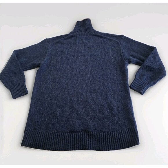 Uniqlo:C Sweater Women S Heathered Navy LS Cotton Wool Witchy Whimsigoth Slouchy - Picture 16 of 16